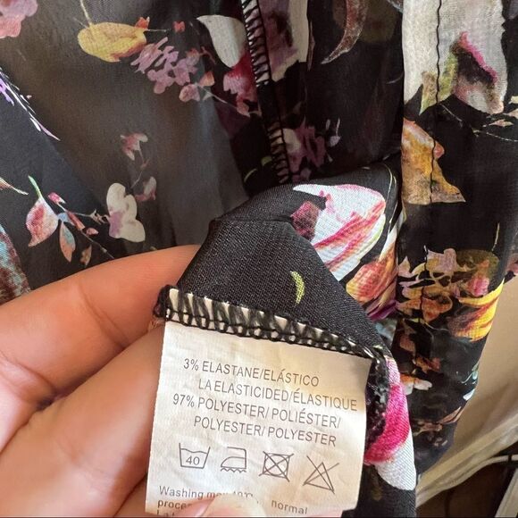 Women's Floral Chiffon Kimono Cardigan Summer Blouse Swimsuit Beach Cover up - Picture 6 of 6